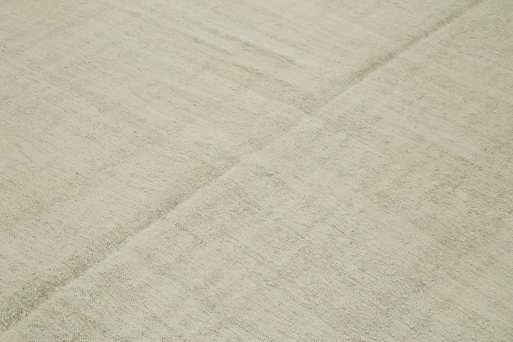 Handmade Hemp Rug - Beige Geometric Area Rug | Durable Wool Cotton Blend Carpet