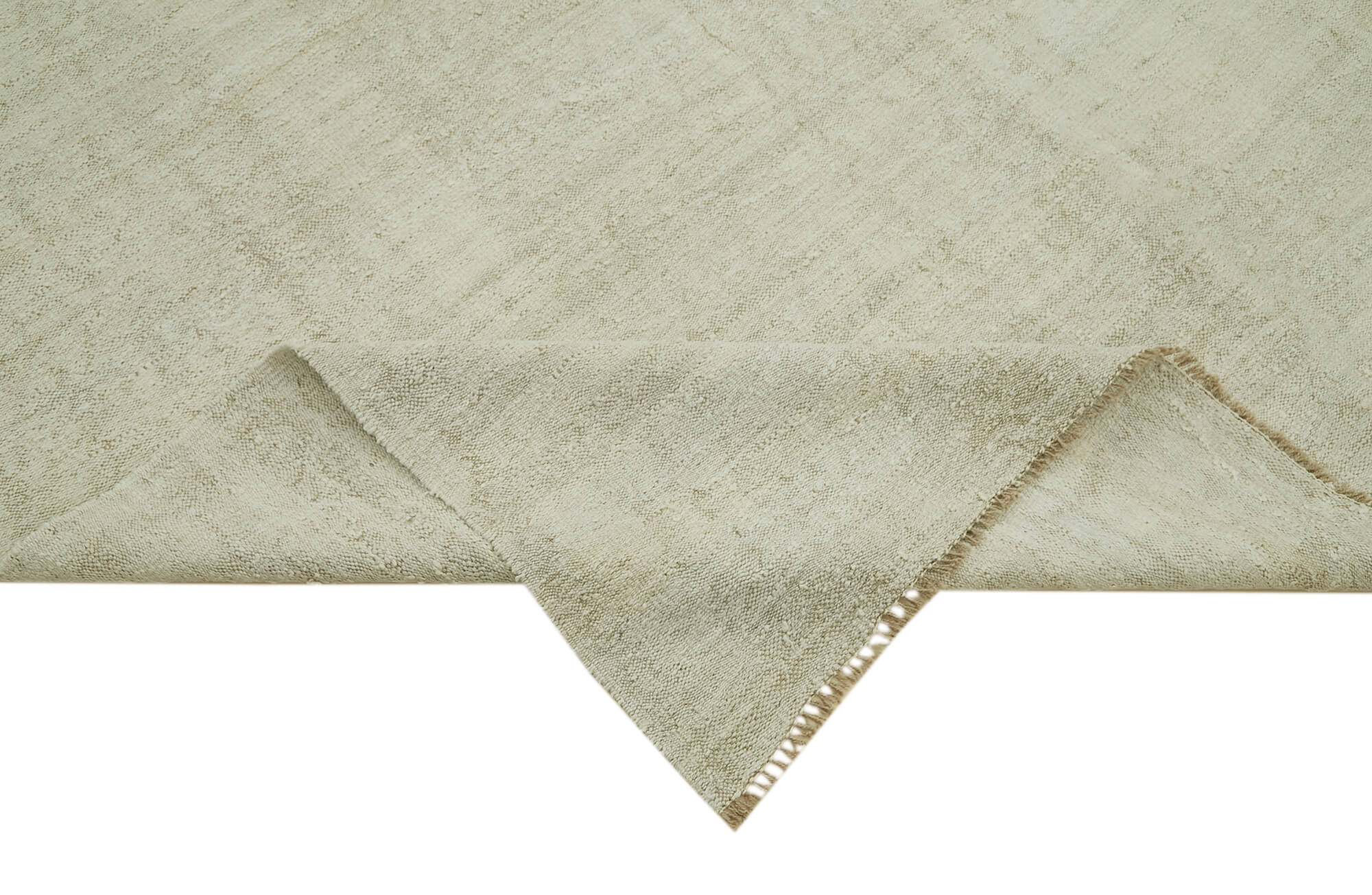 Handmade Hemp Rug - Beige Geometric Area Rug | Durable Wool Cotton Blend Carpet