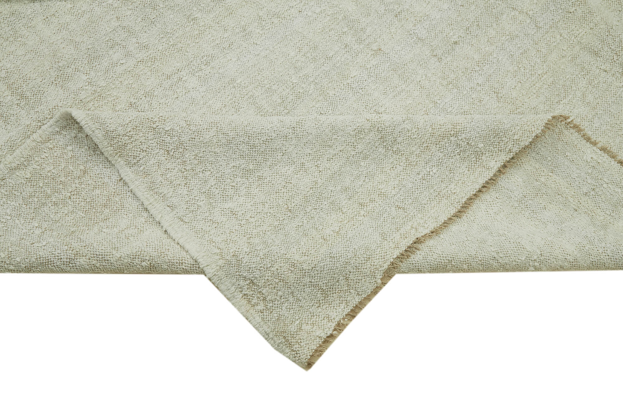 Handmade Hemp Rug - Beige Geometric Area Rug with Soft Textured Cotton Wool Blend