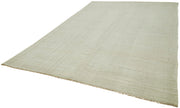 Handmade Hemp Rug – Kendir Beige Geometric Area Rug 7'9'' x 11'2'' Cotton Wool Blend