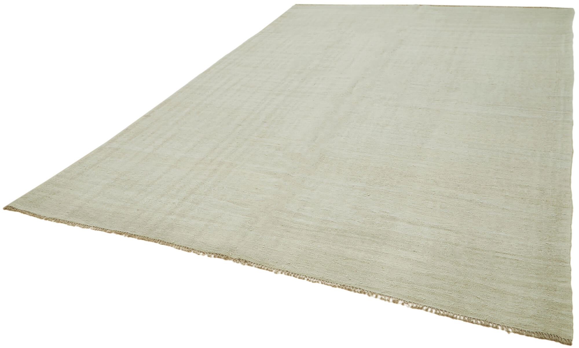 Handmade Hemp Rug – Kendir Beige Geometric Area Rug 7'9'' x 11'2'' Cotton Wool Blend