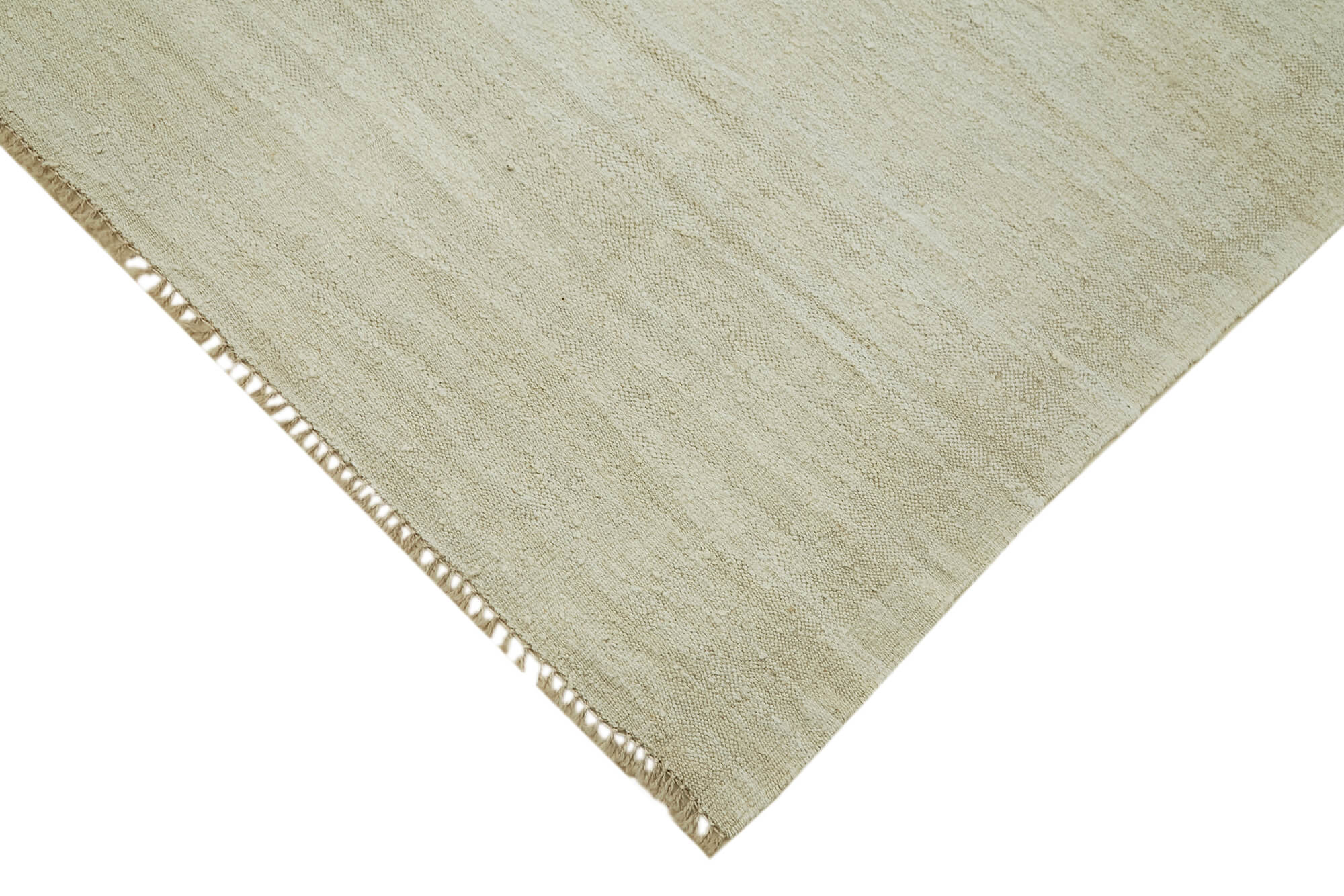 Handmade Hemp Rug – Kendir Beige Geometric Area Rug 7'9'' x 11'2'' Cotton Wool Blend