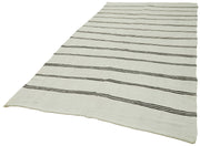 Handmade Hemp Rug – White Geometric Area Rug With Durable Cotton Base