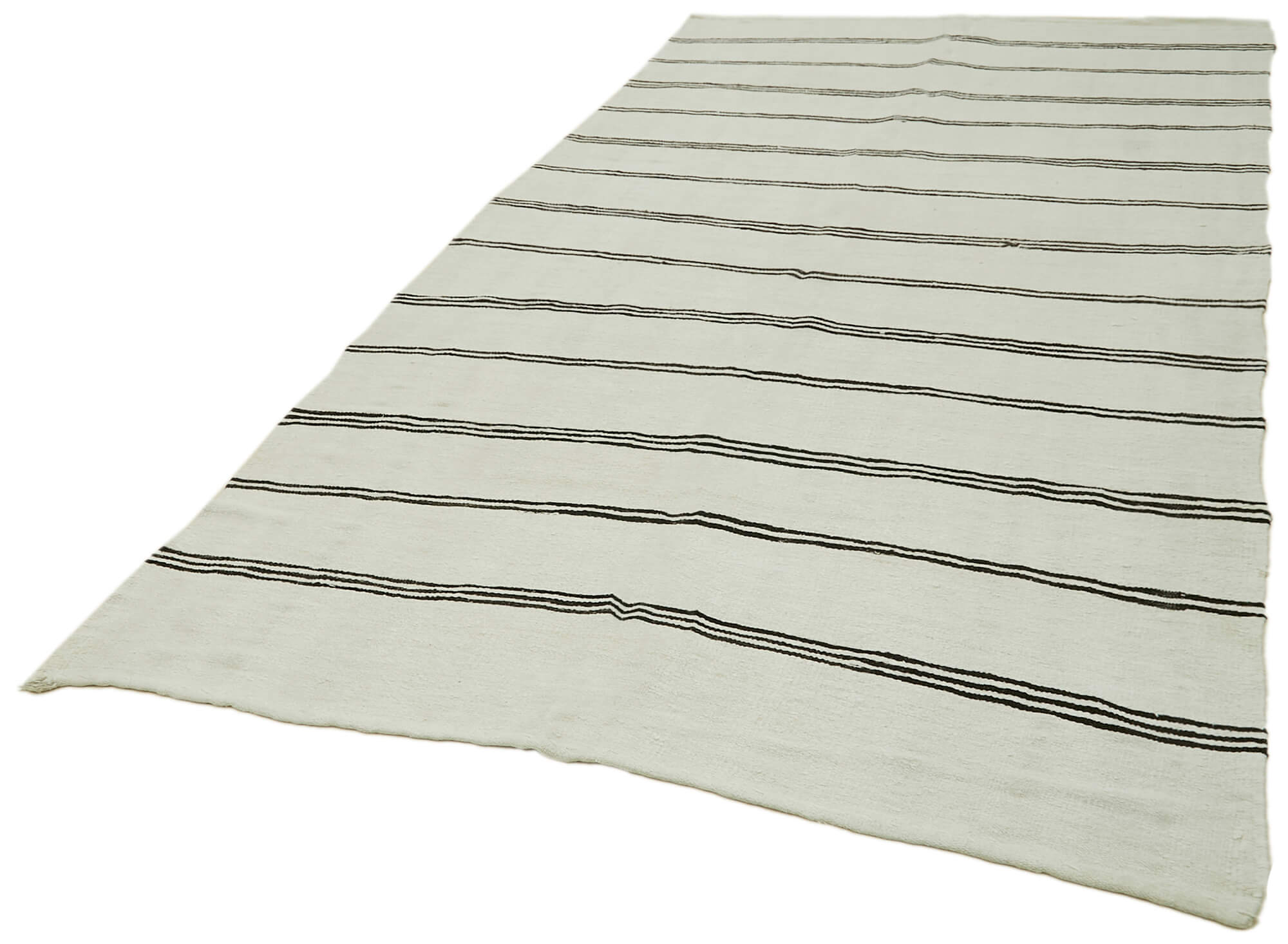 Handmade Hemp Rug – White Geometric Area Rug With Durable Cotton Base
