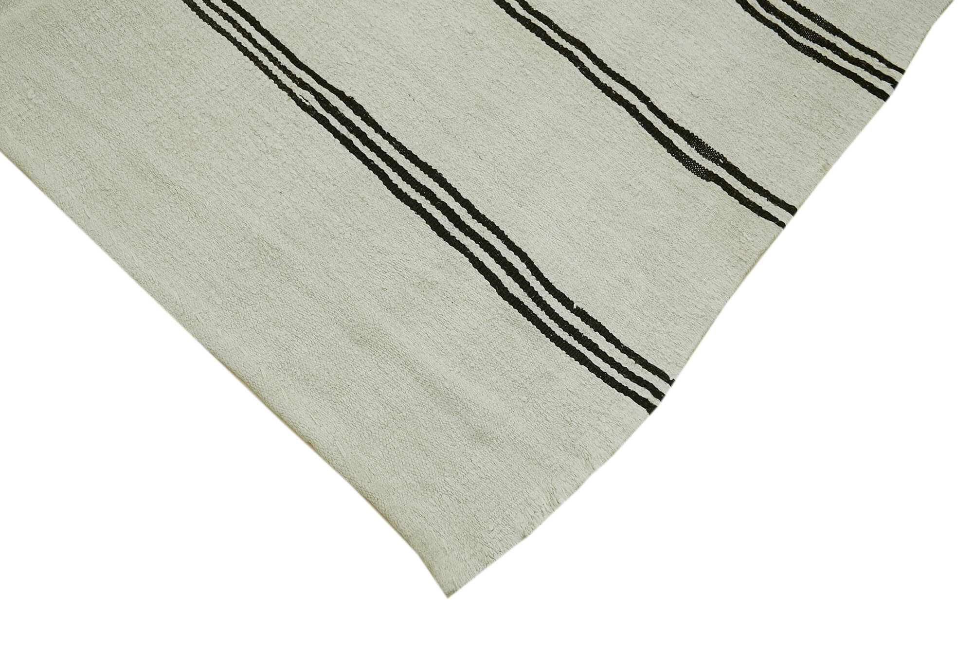 Handmade Hemp Rug – White Geometric Area Rug With Durable Cotton Base