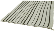 Handmade Hemp Rug – Kendir White Geometric Area Rug 6'7'' x 8'1'' Durable Cotton Blend