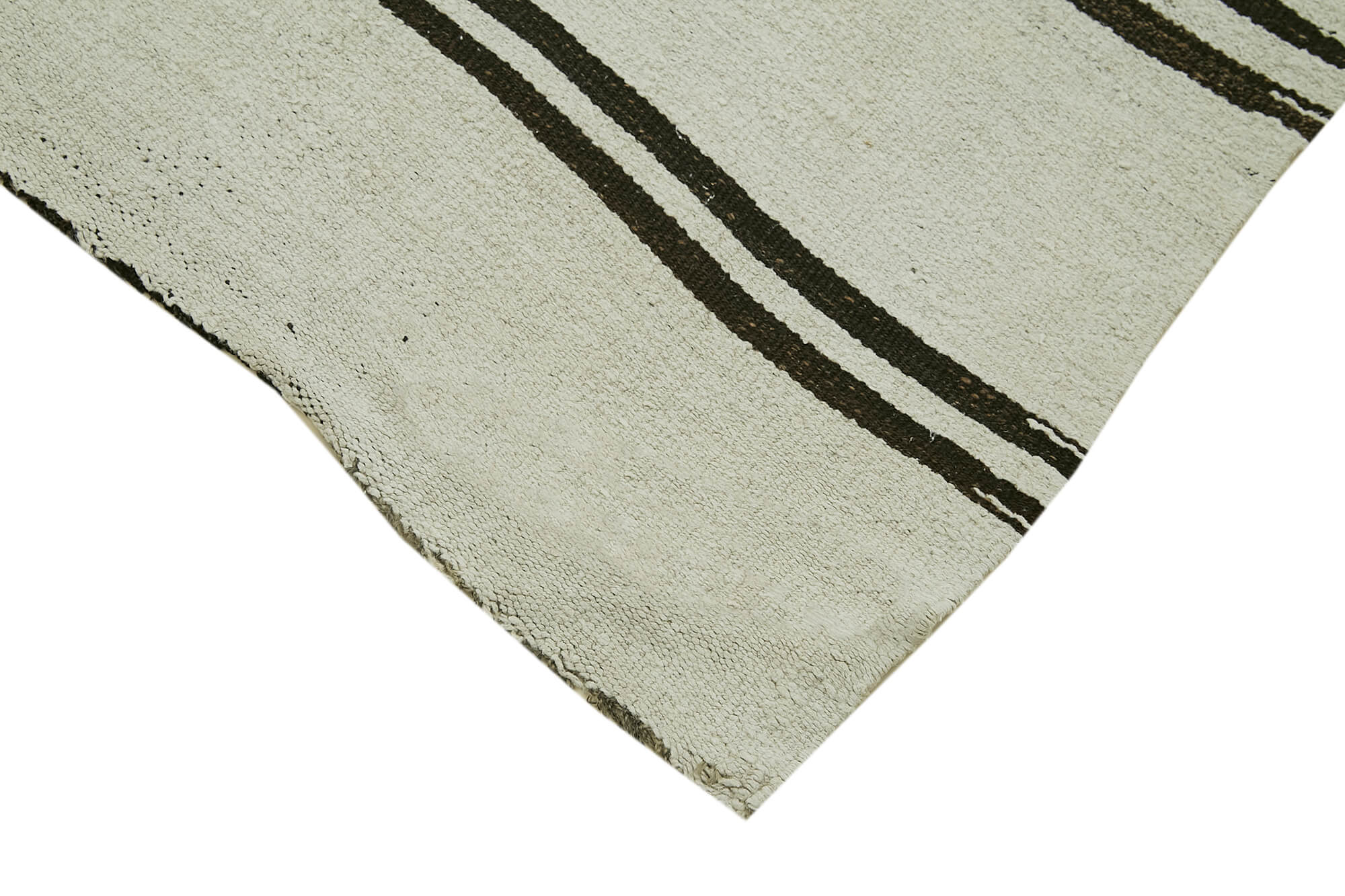 Handmade Hemp Rug | Vintage Handwoven Carpet with Turkish Wool Rug Design 5'1''x10'11''