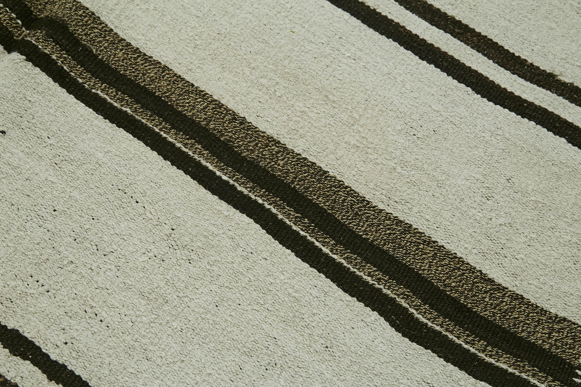 Handmade Hemp Rug | Vintage Handwoven Carpet with Turkish Wool Rug Design 5'1''x10'11''