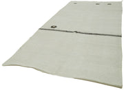 Handmade Hemp Rug – White Geometric Area Rug With Turkish Wool & Cotton Blend