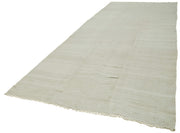 Handmade Hemp Rug – Kendir White Geometric Area Floor Covering 6'2''x15'0''