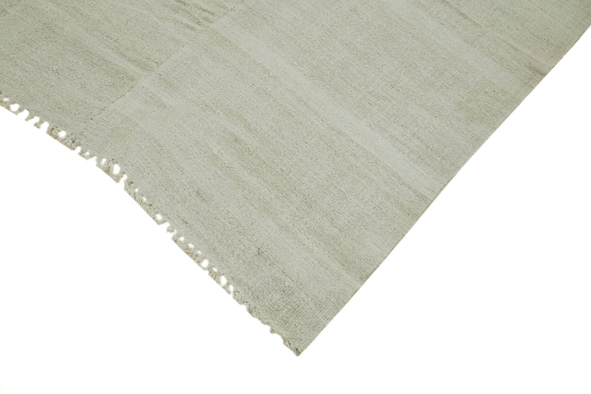 Handmade Hemp Rug – Kendir White Geometric Area Floor Covering 6'2''x15'0''