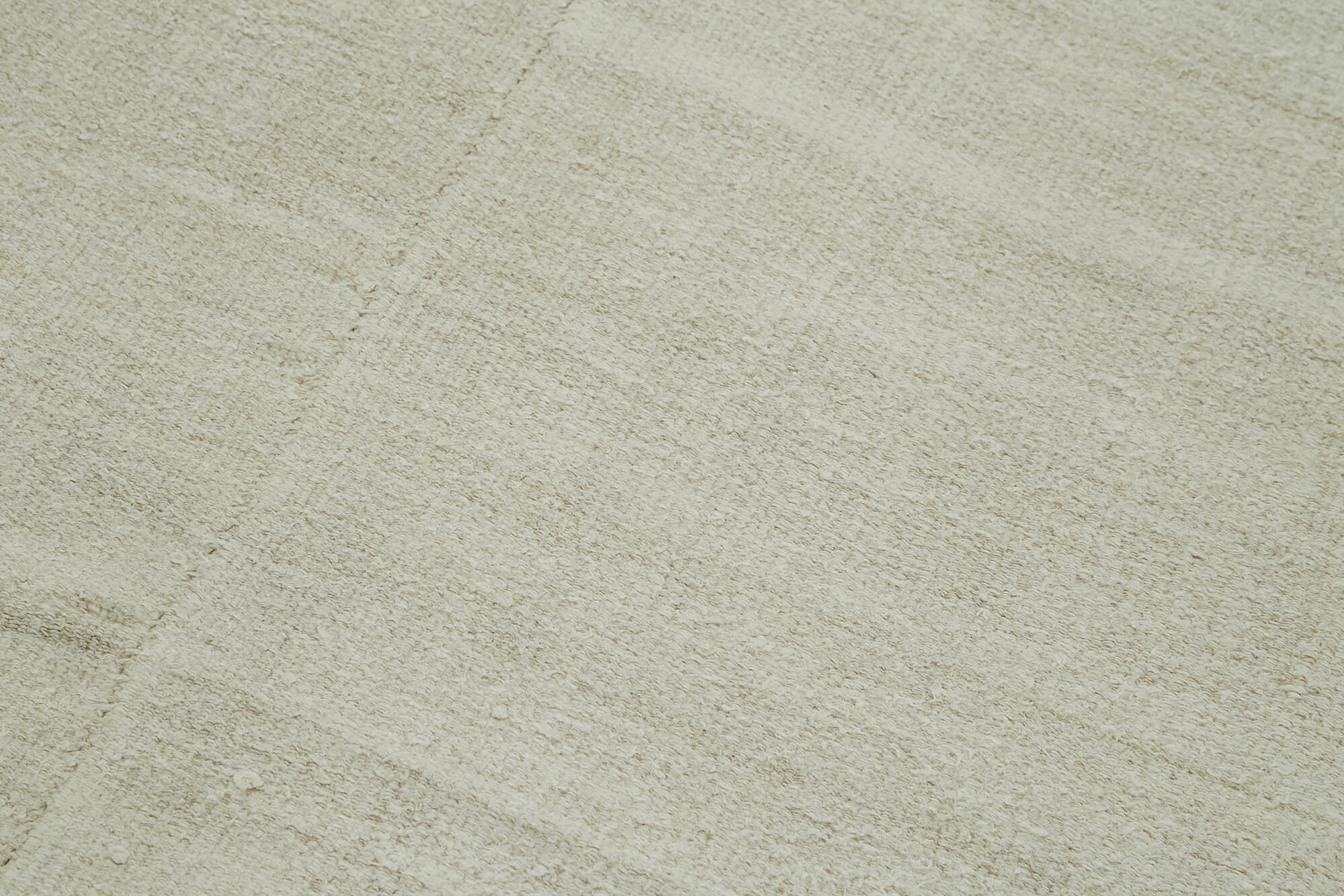 Handmade Hemp Rug – Kendir White Geometric Area Floor Covering 6'2''x15'0''