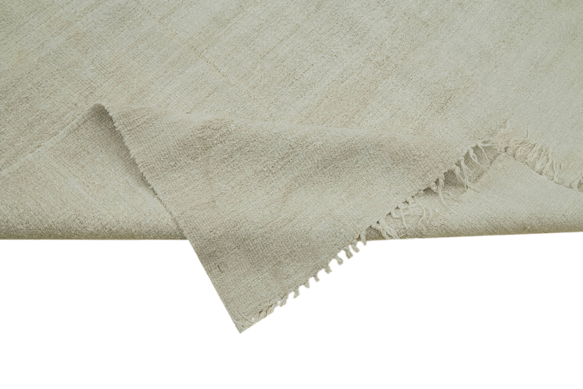 Handmade Hemp Rug – Kendir White Geometric Area Floor Covering 6'2''x15'0''