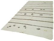Handmade Hemp Rug | Kendir White Geometric Natural Fiber Rug 5x12 by Agacan