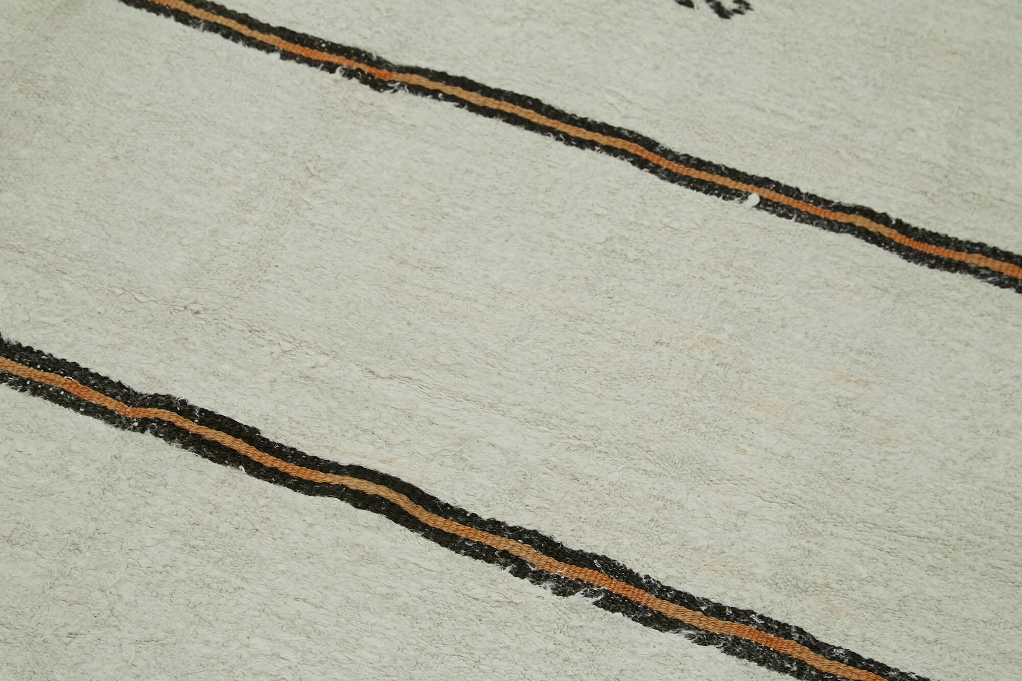 Handmade Hemp Rug | Kendir White Geometric Natural Fiber Rug 5x12 by Agacan