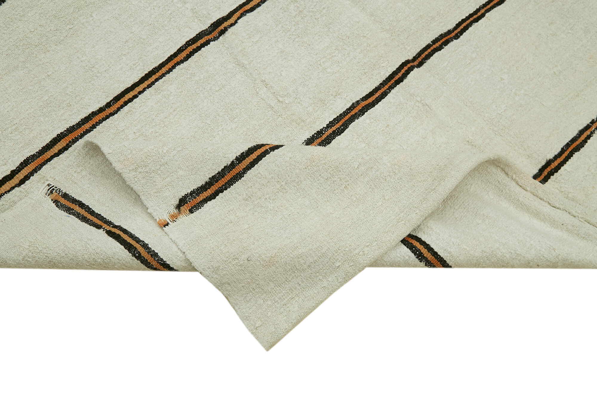 Handmade Hemp Rug | Kendir White Geometric Natural Fiber Rug 5x12 by Agacan
