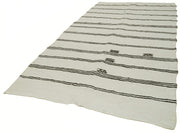 Handmade Hemp Rug – Kendir White Geometric Area Rug 5'11'' x 10'11'' Durable Soft Texture