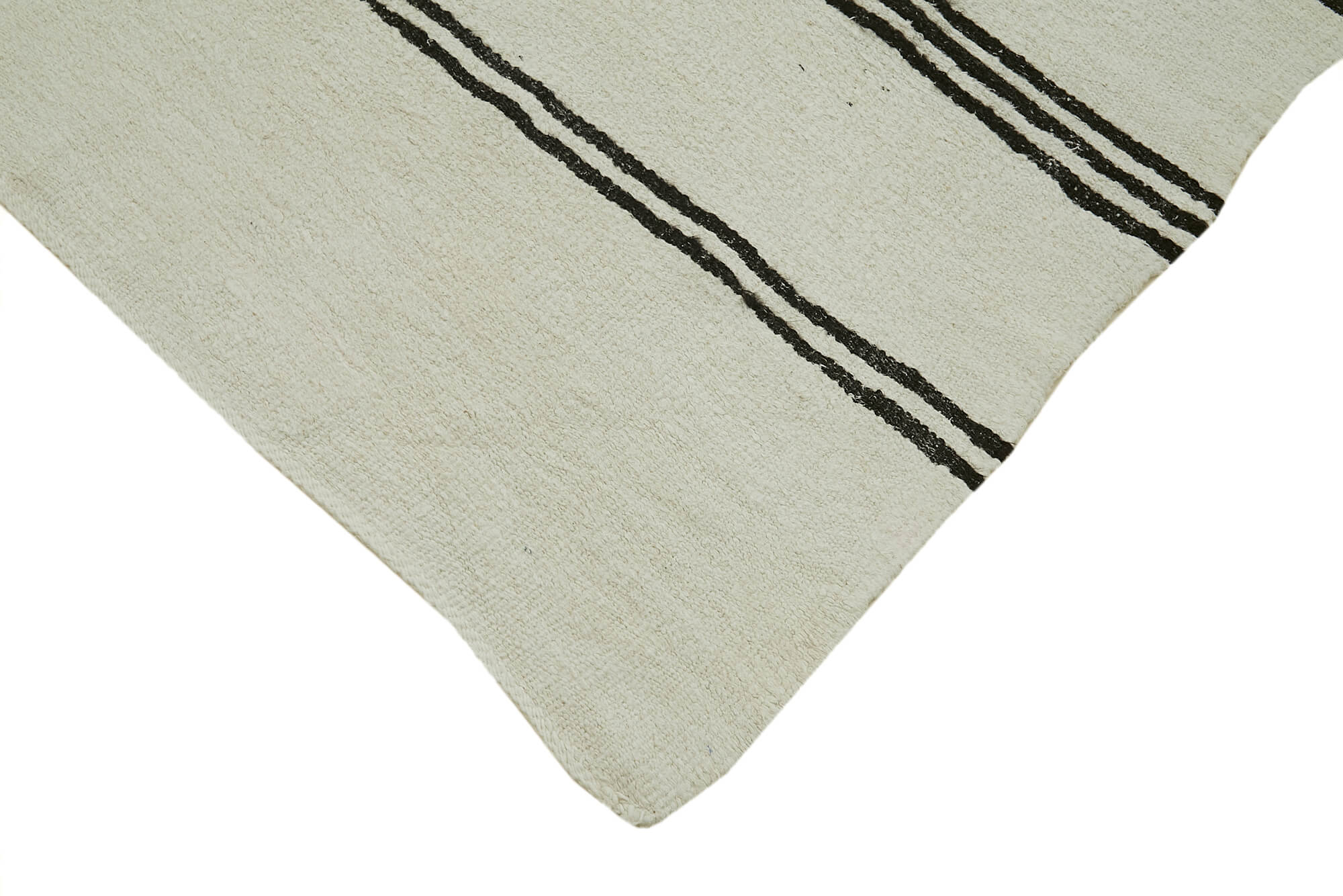 Handmade Hemp Rug – Kendir White Geometric Area Rug 5'11'' x 10'11'' Durable Soft Texture