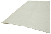 Handmade Hemp Rug – Kendir White Geometric Area Rug, Durable Cotton Blend Carpet
