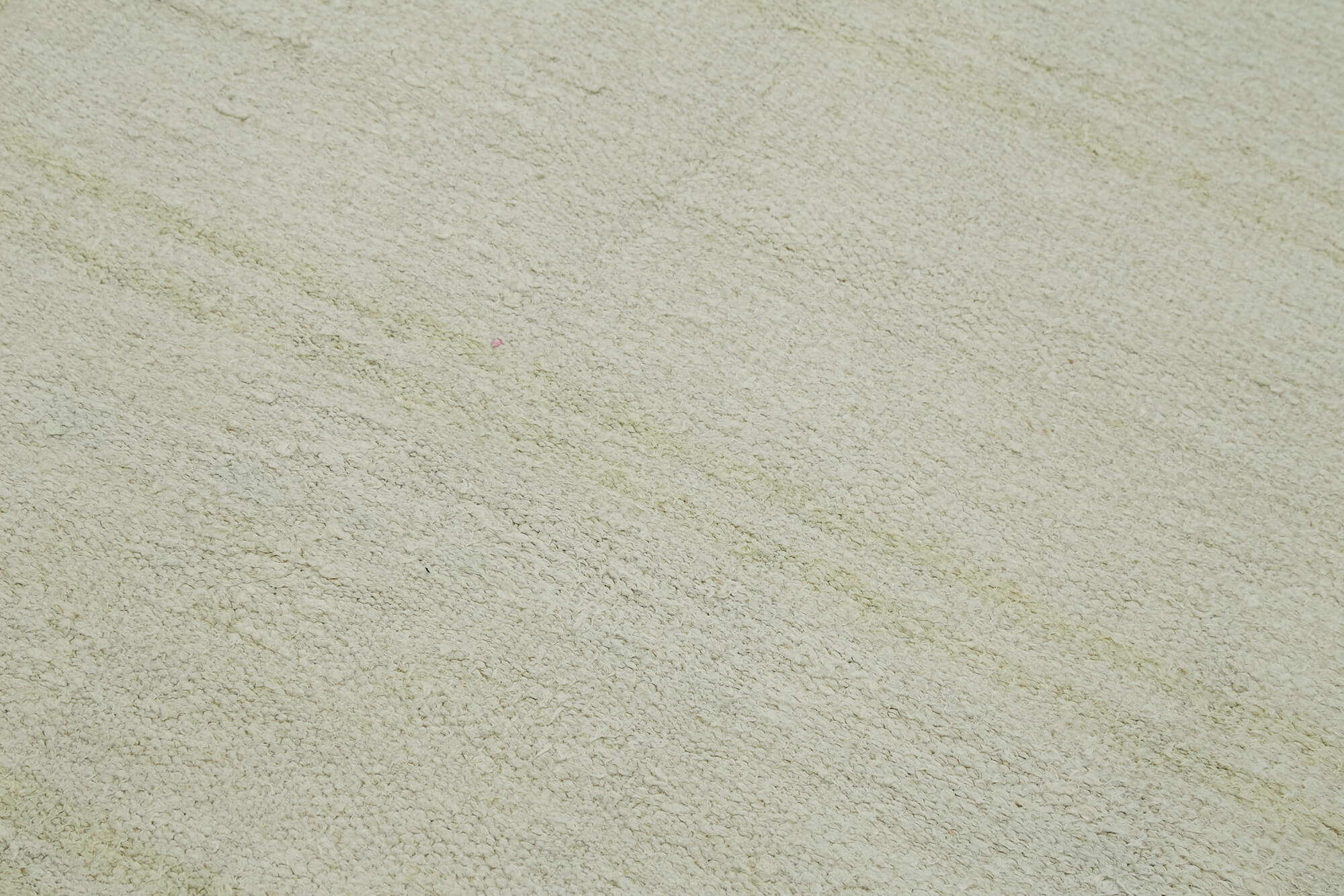 Handmade Hemp Rug - Kendir White Geometric Area Rug 6'1'' x 12'11'' with Wool Cotton Blend