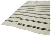 Handmade Hemp Rug – Beige Geometric Area Rug | Vintage Turkish Carpet 6'5''x12'8''