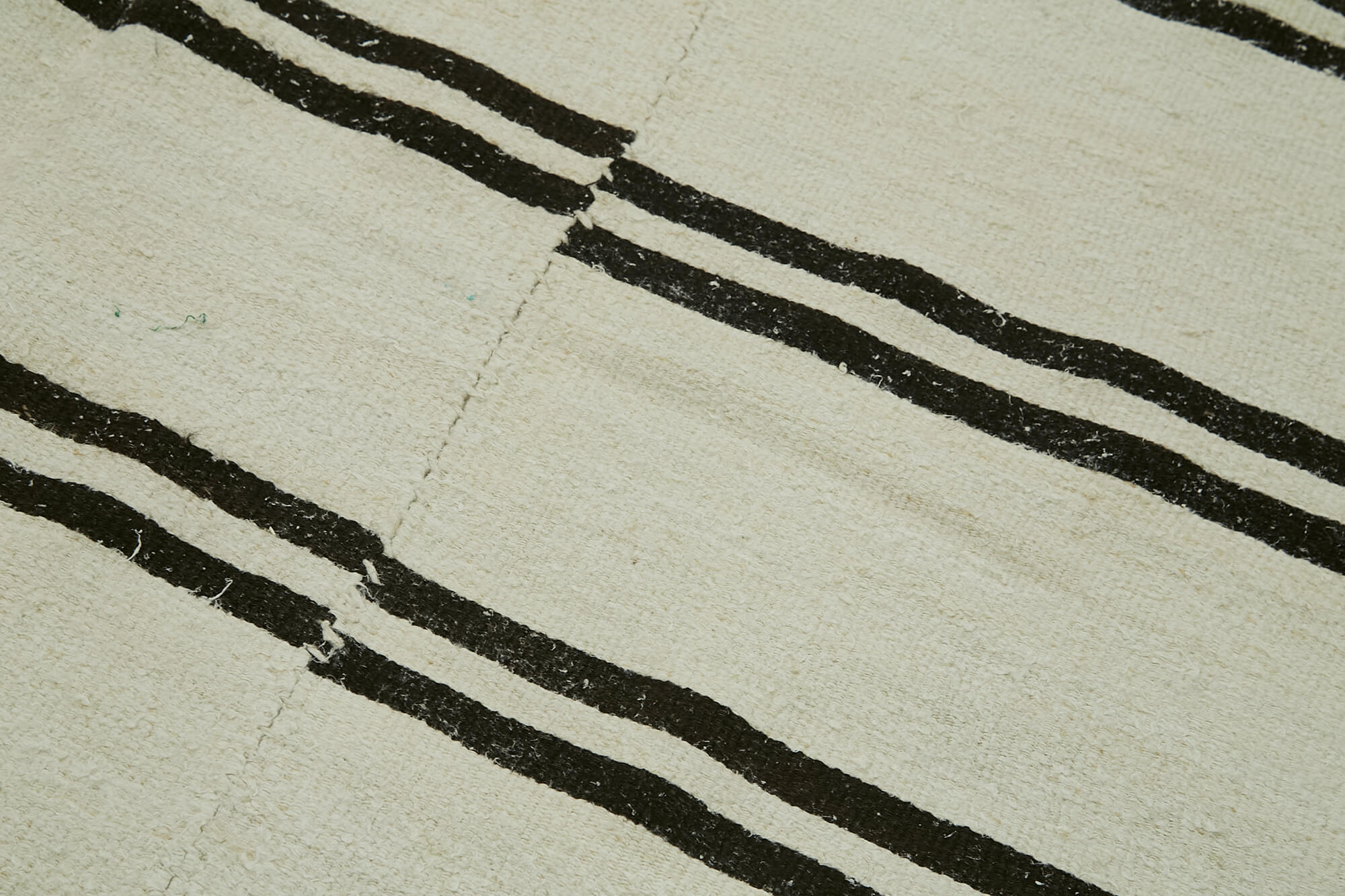 Handmade Hemp Rug – Beige Geometric Area Rug | Vintage Turkish Carpet 6'5''x12'8''