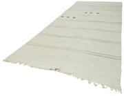 Handmade Hemp Rug – White Geometric Area Rug | Durable Natural Fiber Carpet