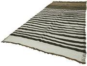 Handmade Hemp Rug – Kendir White Geometric Area Rug 6'11''x13'5'' | Natural Fiber