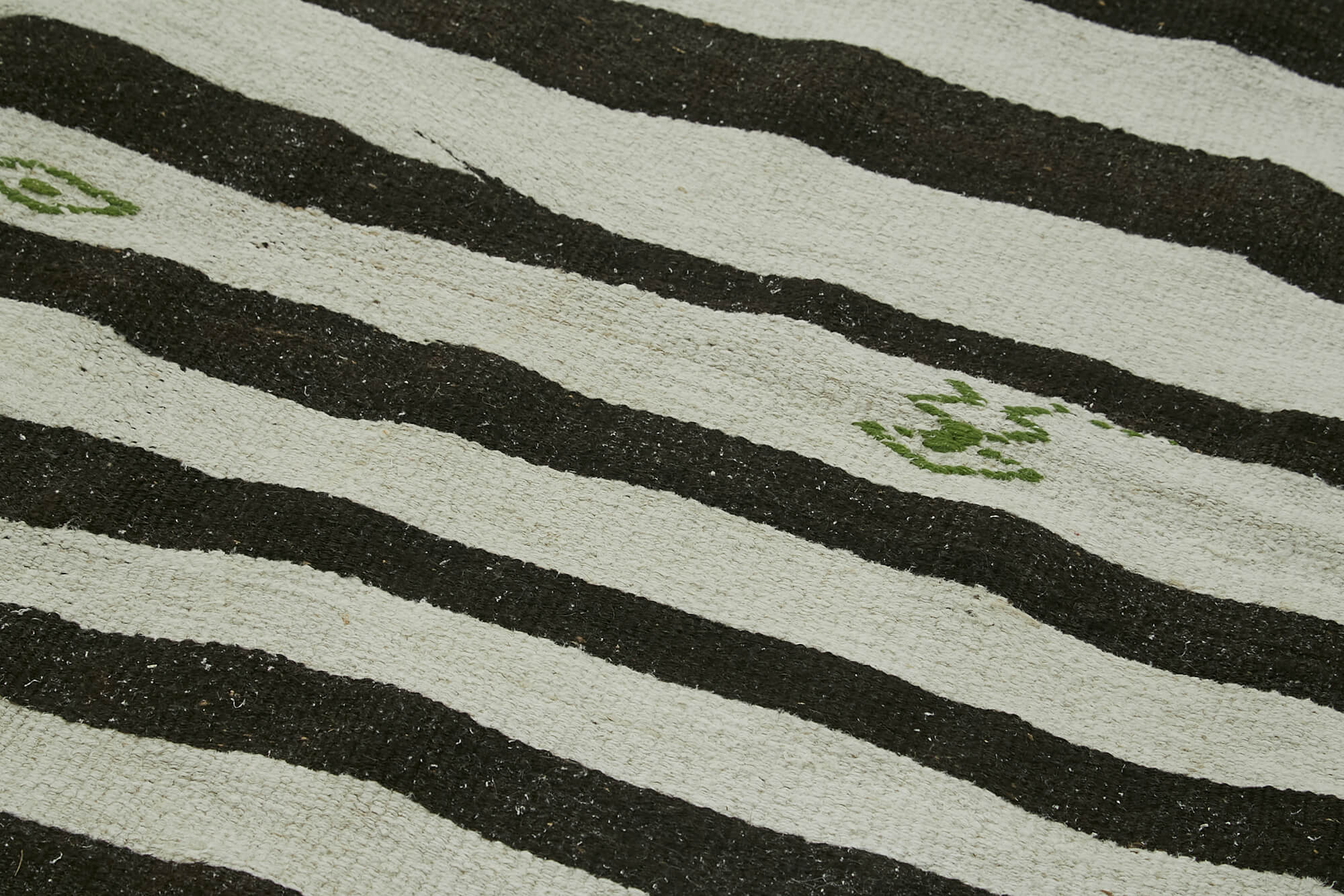 Handmade Hemp Rug – Kendir White Geometric Area Rug 6'11''x13'5'' | Natural Fiber