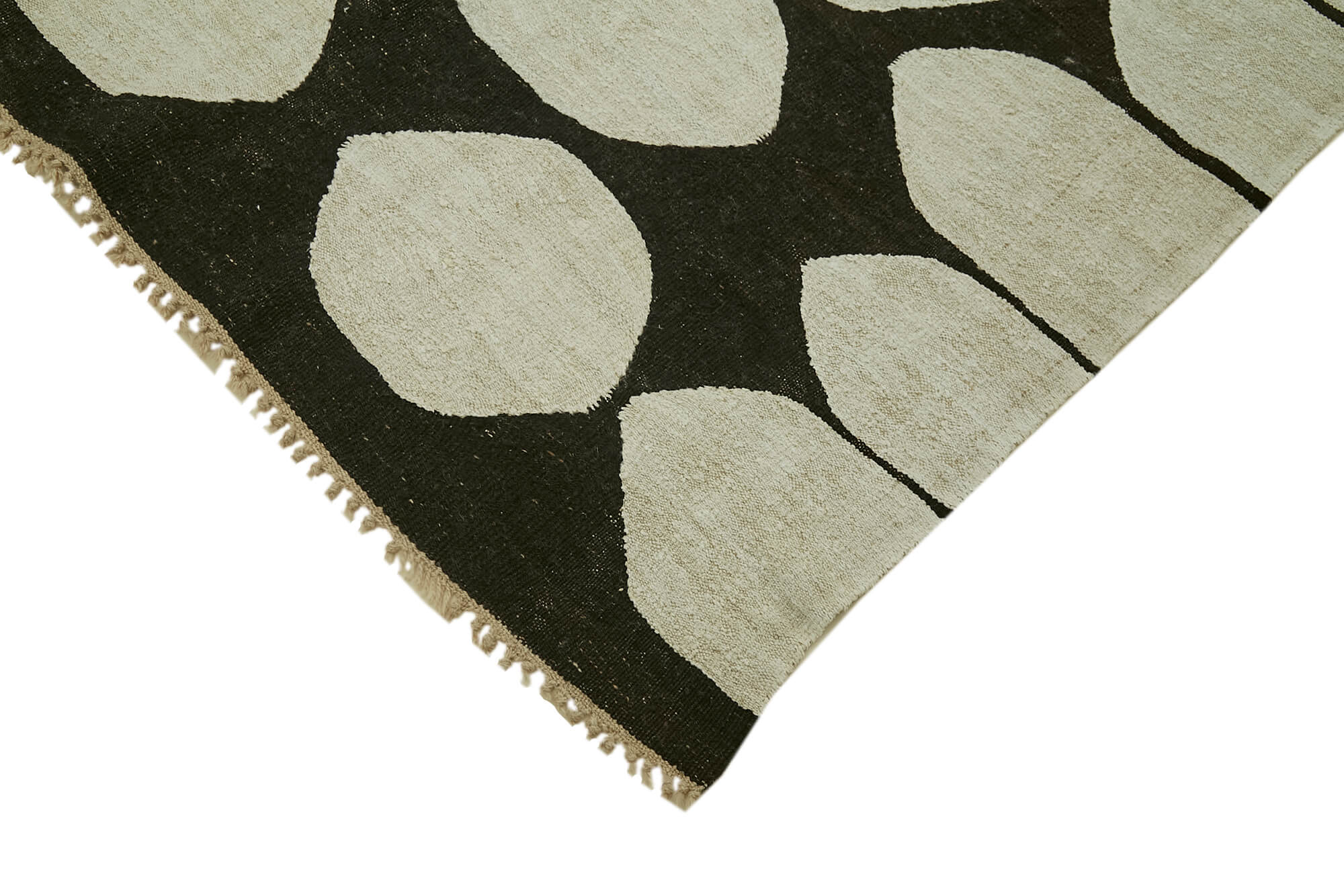 Handmade Hemp Rug – White Geometric Area Rug | Durable Wool Cotton Blend