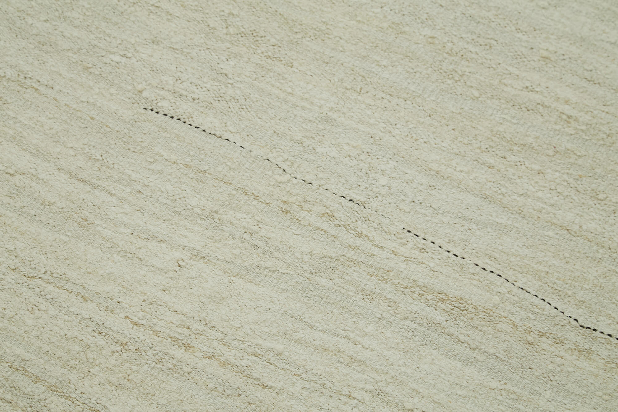 Handmade Hemp Rug – Kendir Beige Geometric Area Rug 7'4'' x 14'8'' Durable Wool Carpet