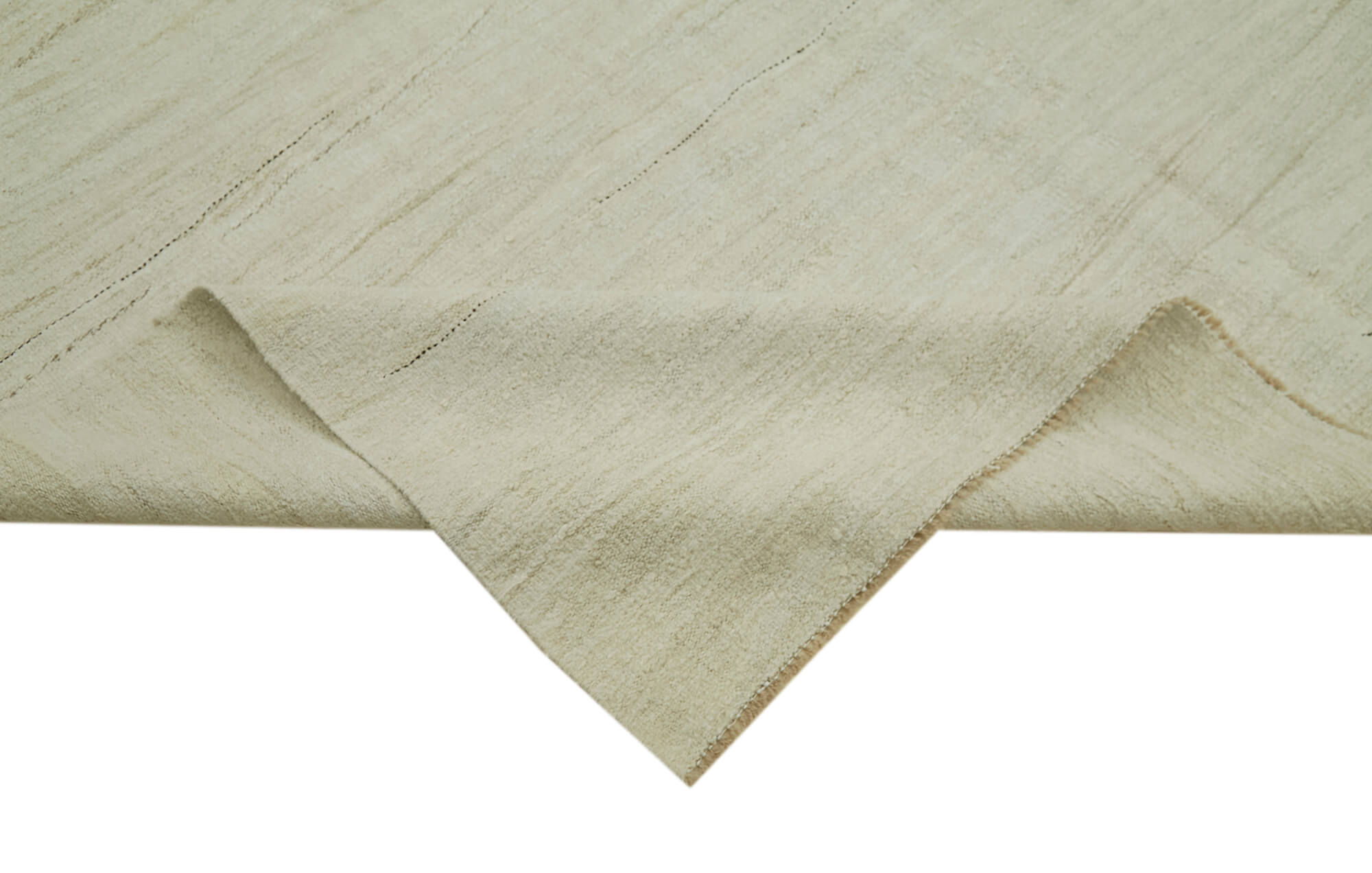 Handmade Hemp Rug – Kendir Beige Geometric Area Rug 7'4'' x 14'8'' Durable Wool Carpet