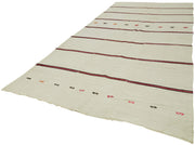 Handmade Hemp Rug – Beige Wool Carpet Geometric Area Rug 6'9''x16'2''