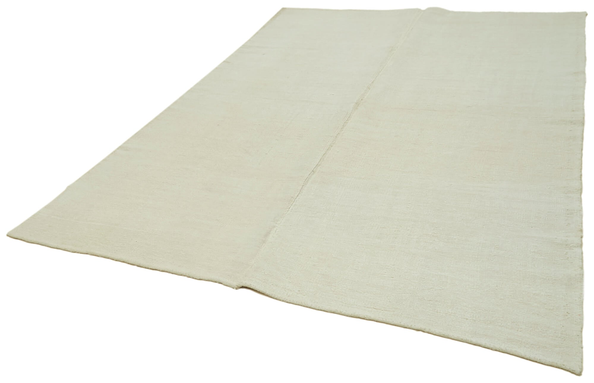 Handmade Hemp Rug - Beige Wool Carpet Geometric Area Rug 6'8''x8'11'' Durable Floor Covering
