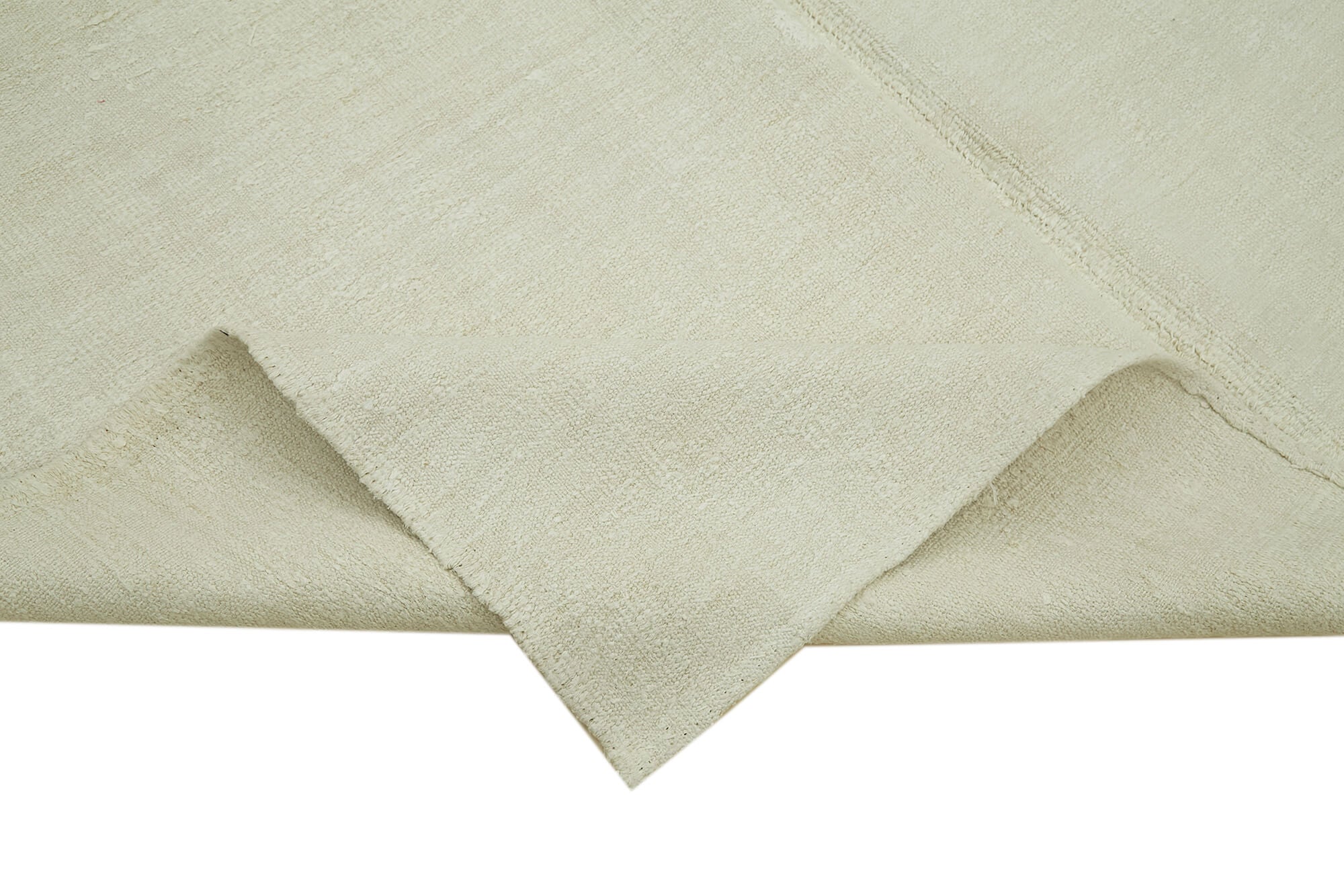 Handmade Hemp Rug - Beige Wool Carpet Geometric Area Rug 6'8''x8'11'' Durable Floor Covering