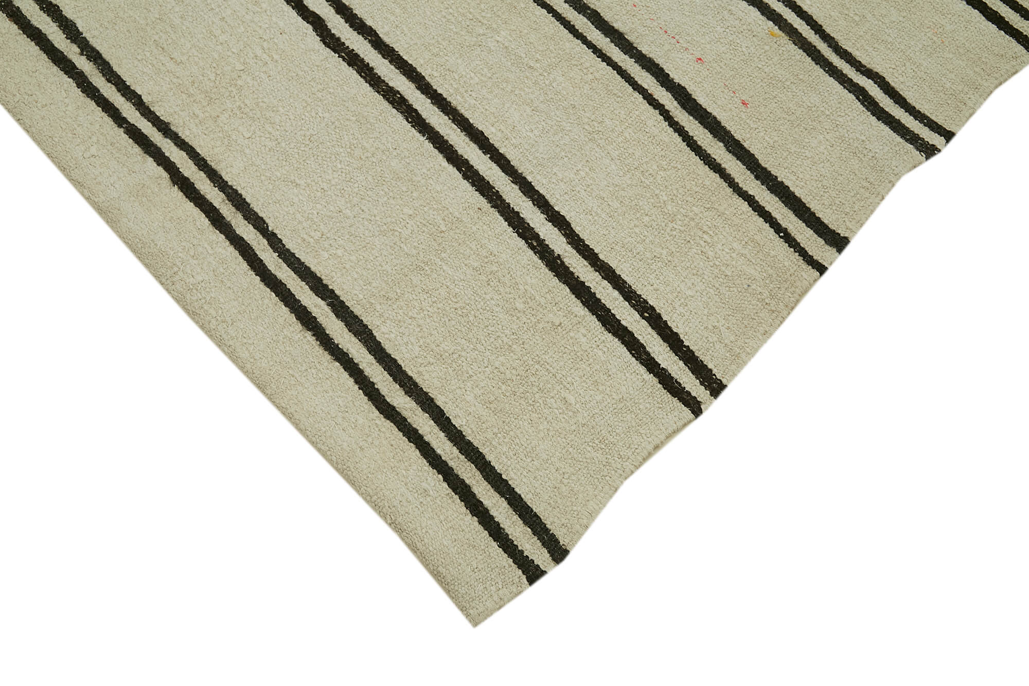 Handmade Hemp Rug - Beige Geometric Area Rug, Soft Textured Cotton Wool Blend