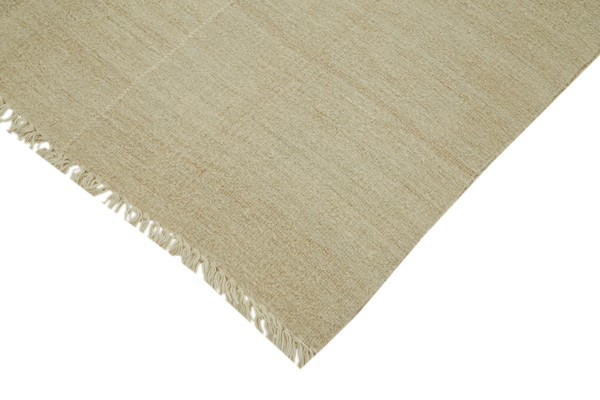 Handmade Hemp Rug - Beige Geometric Area Rug with Durable Hemp Weave 5'1'' x 11'6''
