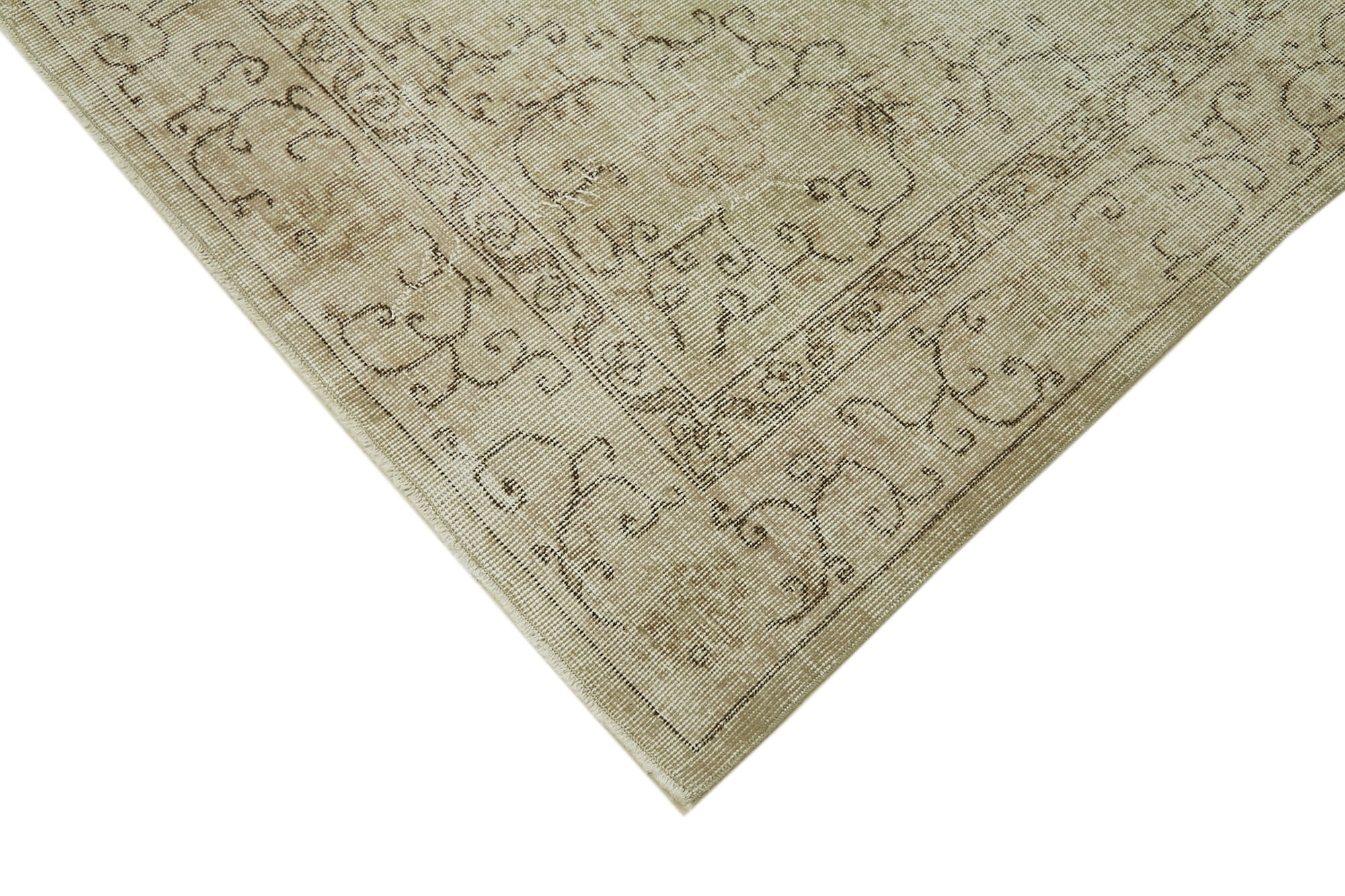 Vintage Wool Cotton Rug – Handmade Area Rug | Durable Wool Cotton Blend Beige Vintage Carpet