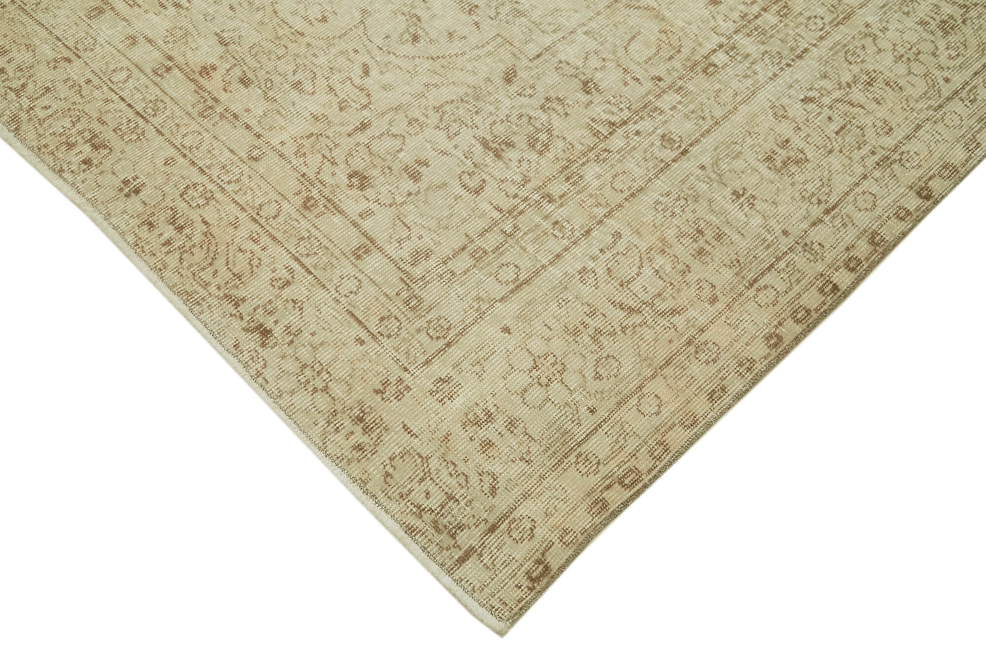 Vintage Wool Cotton Rug – Handmade Area Rug | Turkish Hand Knotted Beige Carpet 7'1"x10'4"