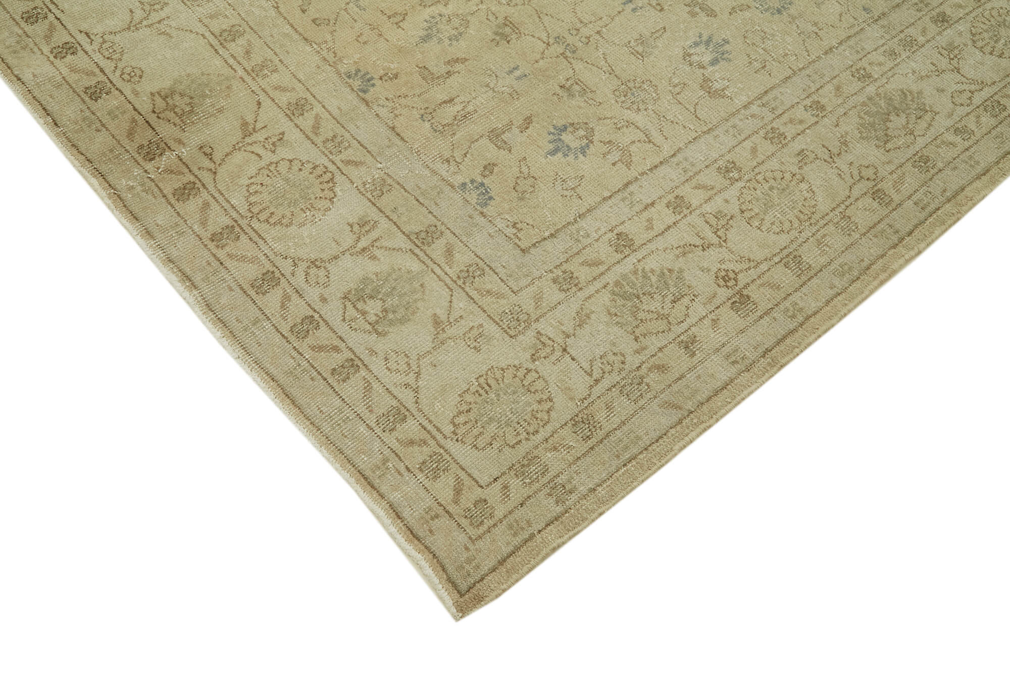 Vintage Wool Cotton Rug – Handmade Area Rug, Beige Vintage Carpet 7'5''x10'