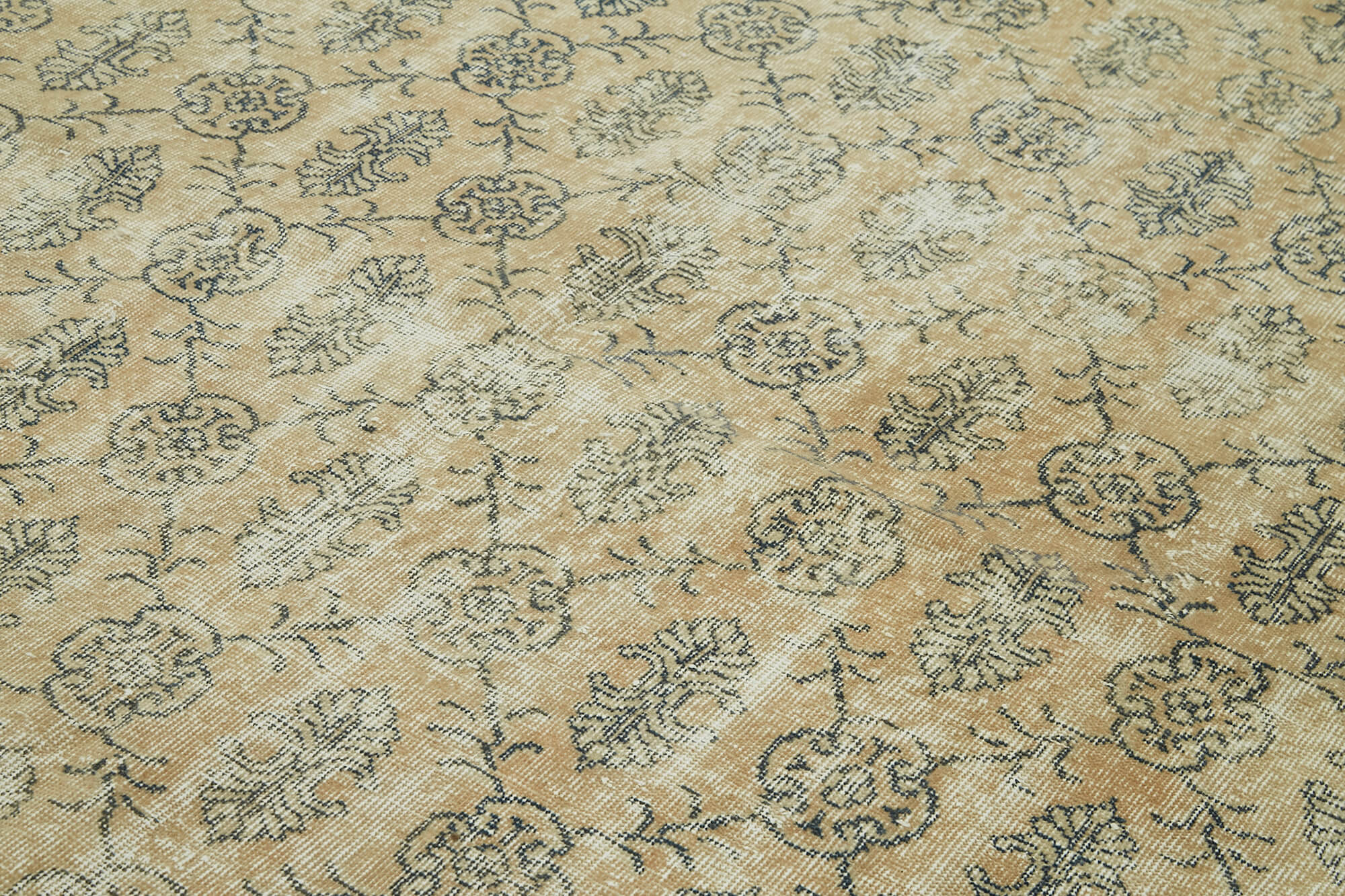 Vintage Wool Cotton Rug – Handmade Area Rug 7'1'' x 9'11'' | Beige Wool Carpet