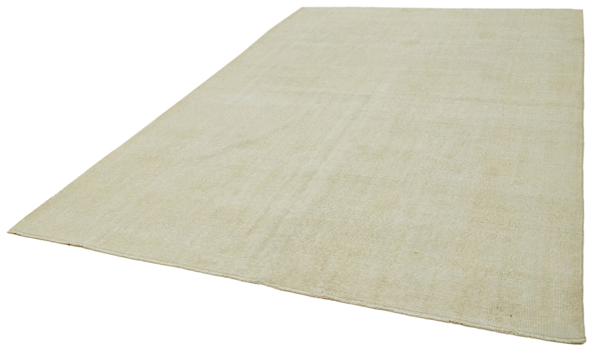 Vintage Wool Cotton Rug – Handmade Beige Area Floor Covering 7'5''x10'11''