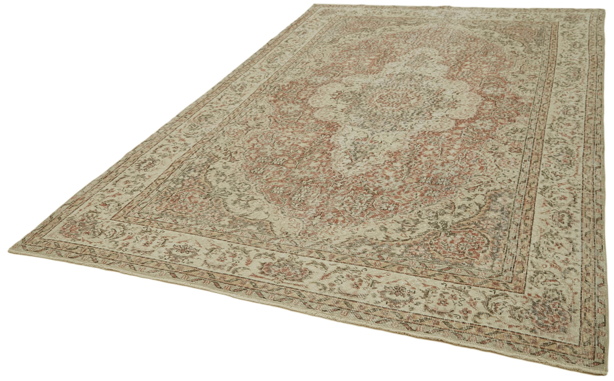 Vintage Wool Cotton Rug | Turkish Handmade Carpet - Durable Woven Carpet 6'9" x 10'5"