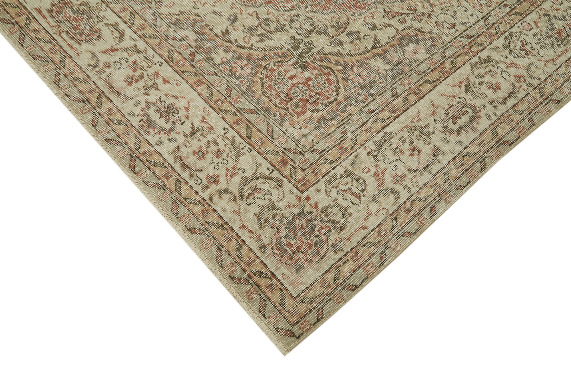 Vintage Wool Cotton Rug | Turkish Handmade Carpet - Durable Woven Carpet 6'9" x 10'5"
