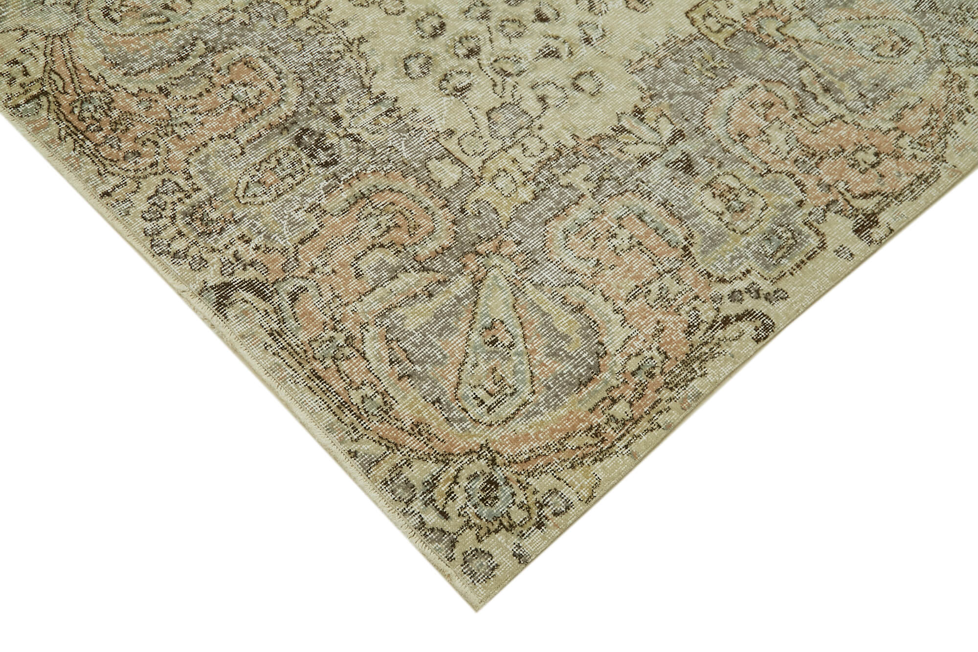 Vintage Wool Cotton Rug | Turkish Handmade Carpet – Soft Vintage Rug 7'3'' x 10'10''