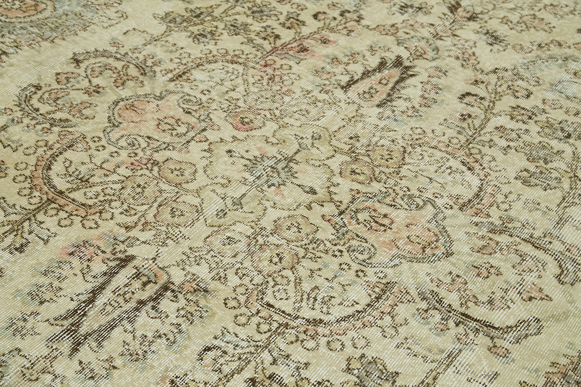 Vintage Wool Cotton Rug | Turkish Handmade Carpet – Soft Vintage Rug 7'3'' x 10'10''