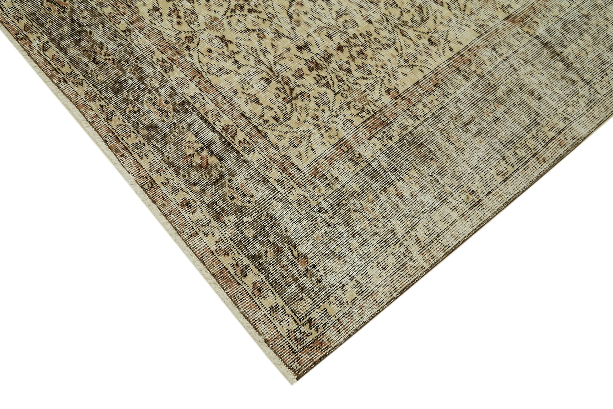Handmade Wool Cotton Rug – Vintage Area Rug 6'11''x10'2'' | Beige, Durable, Soft