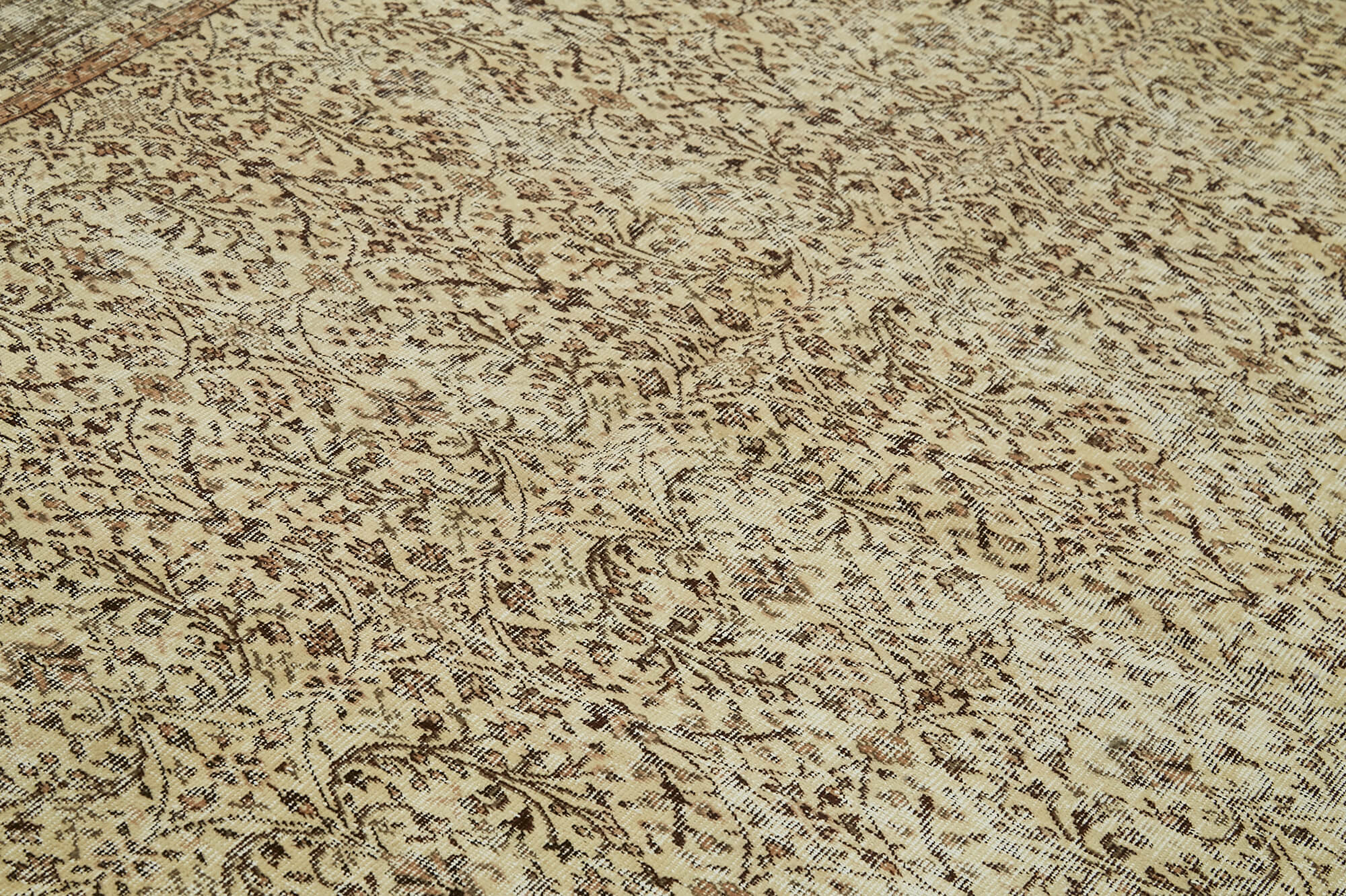 Handmade Wool Cotton Rug – Vintage Area Rug 6'11''x10'2'' | Beige, Durable, Soft