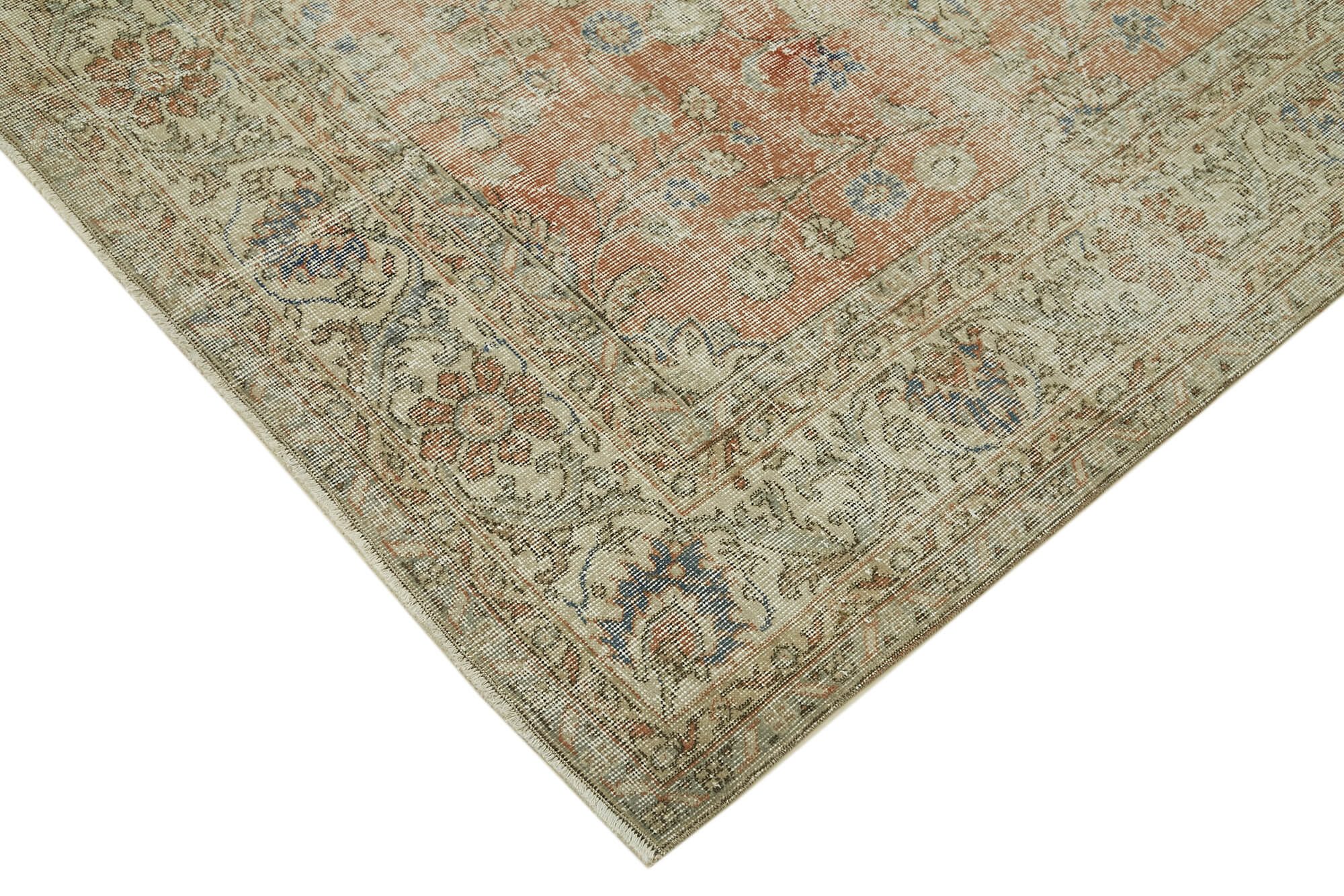 Vintage Wool Cotton Rug – Handmade Neutral Beige Turkish Vintage Carpet 6'9''x10'9''