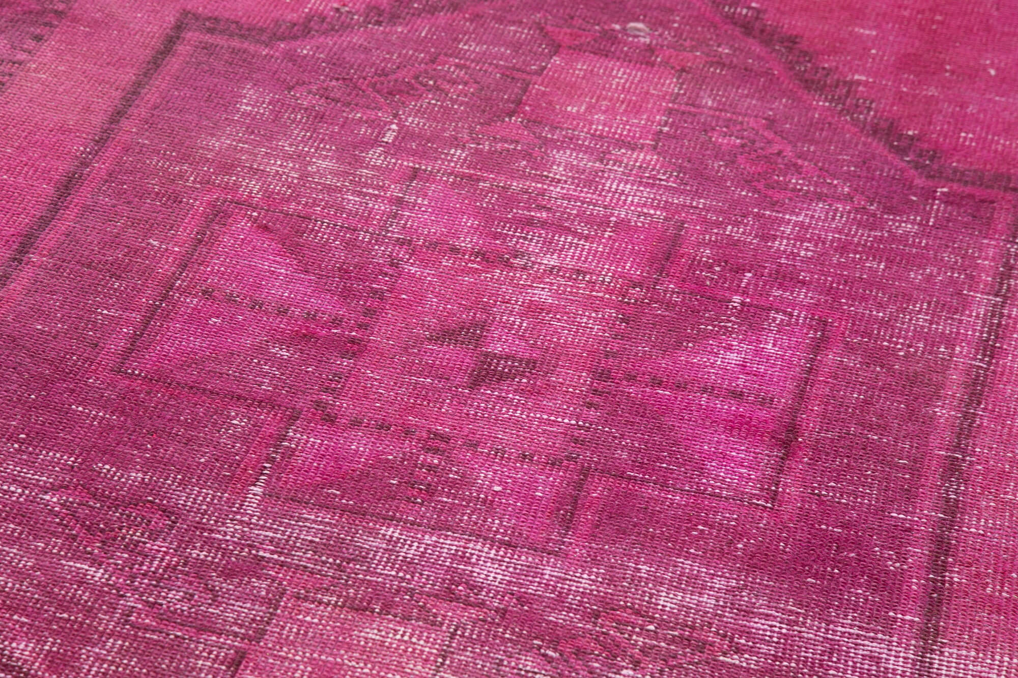 Handmade Vintage Area Rug - Pink Wool Cotton Wool Rug 3'10" x 13'1" Durable Turkish Carpet